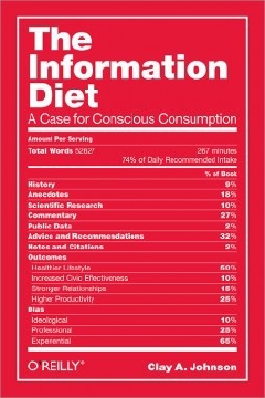 A cover photo of the book titled The Information Diet