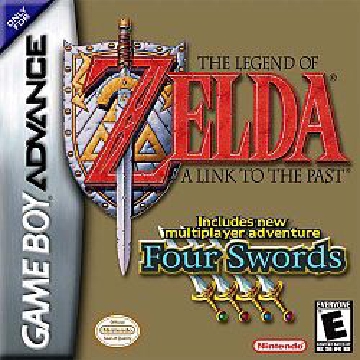 Box art for the game titled The Legend of Zelda: A Link to the Past and Four Swords